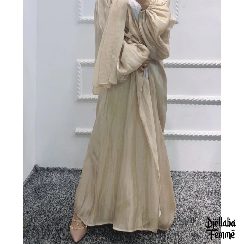 Abaya femme beige