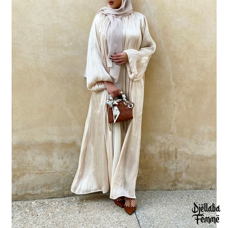 Abaya femme beige