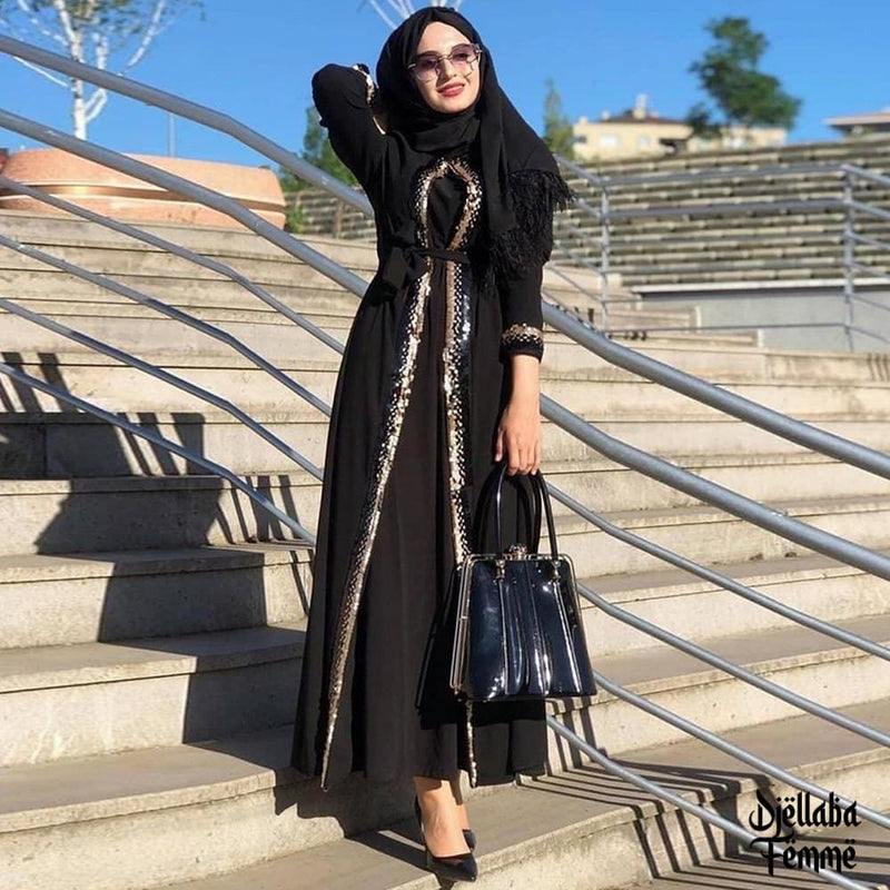 Abaya femme chic noir