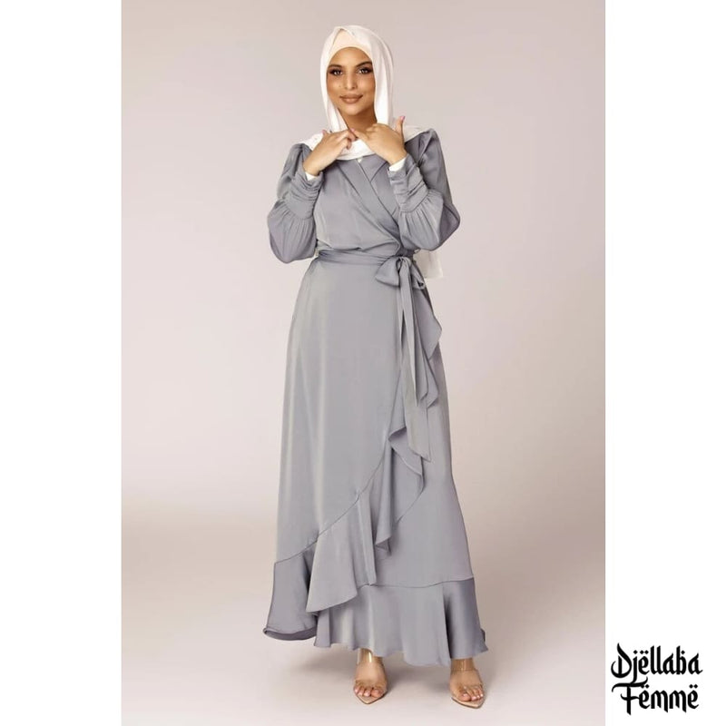 Abaya femme Dubaï gris