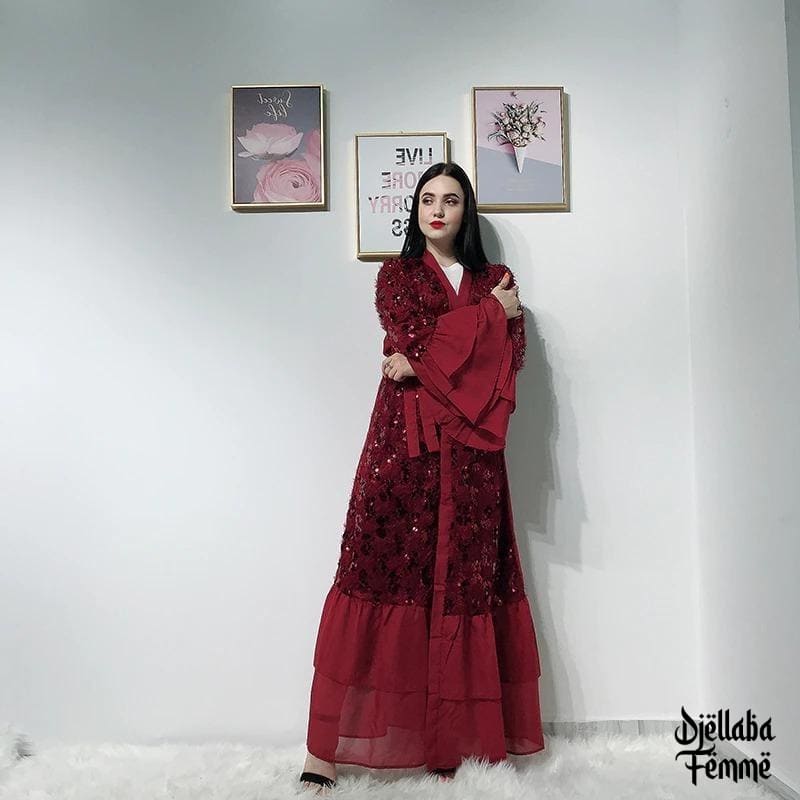 Abaya femme rouge