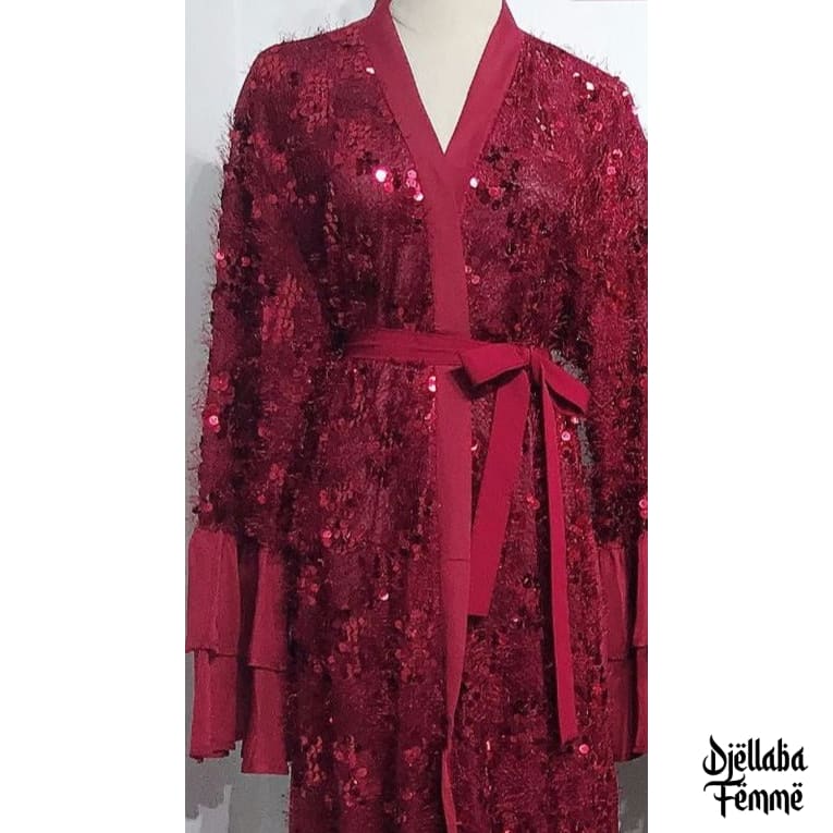 Abaya femme rouge