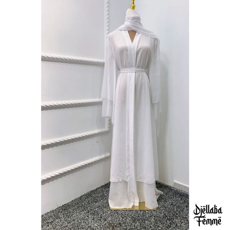 Abaya kimono femme blanc