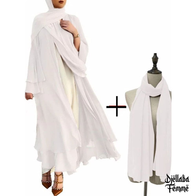 Abaya kimono femme blanc