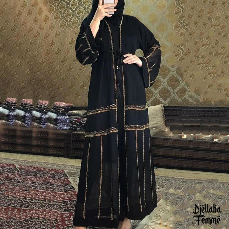 Abaya noir doré