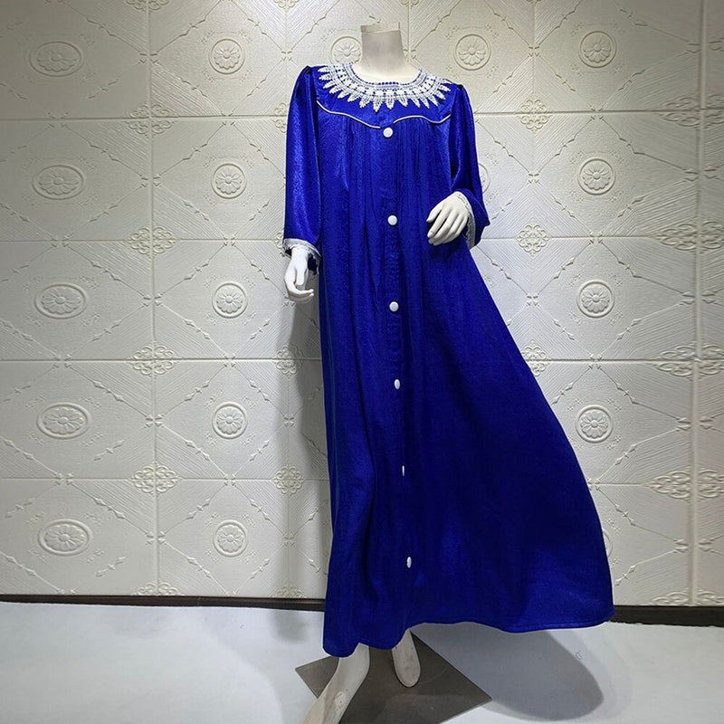 Djellaba Femme moderne bleue électrique