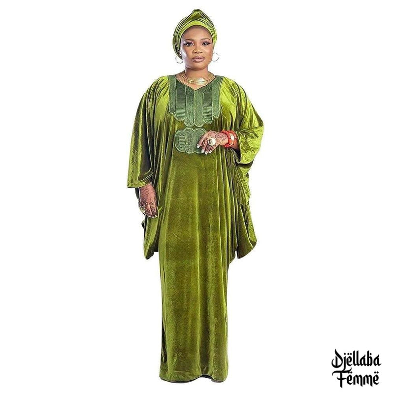 Djellaba africaine femme verte