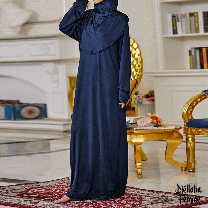 Djellaba avec Hijab bleu