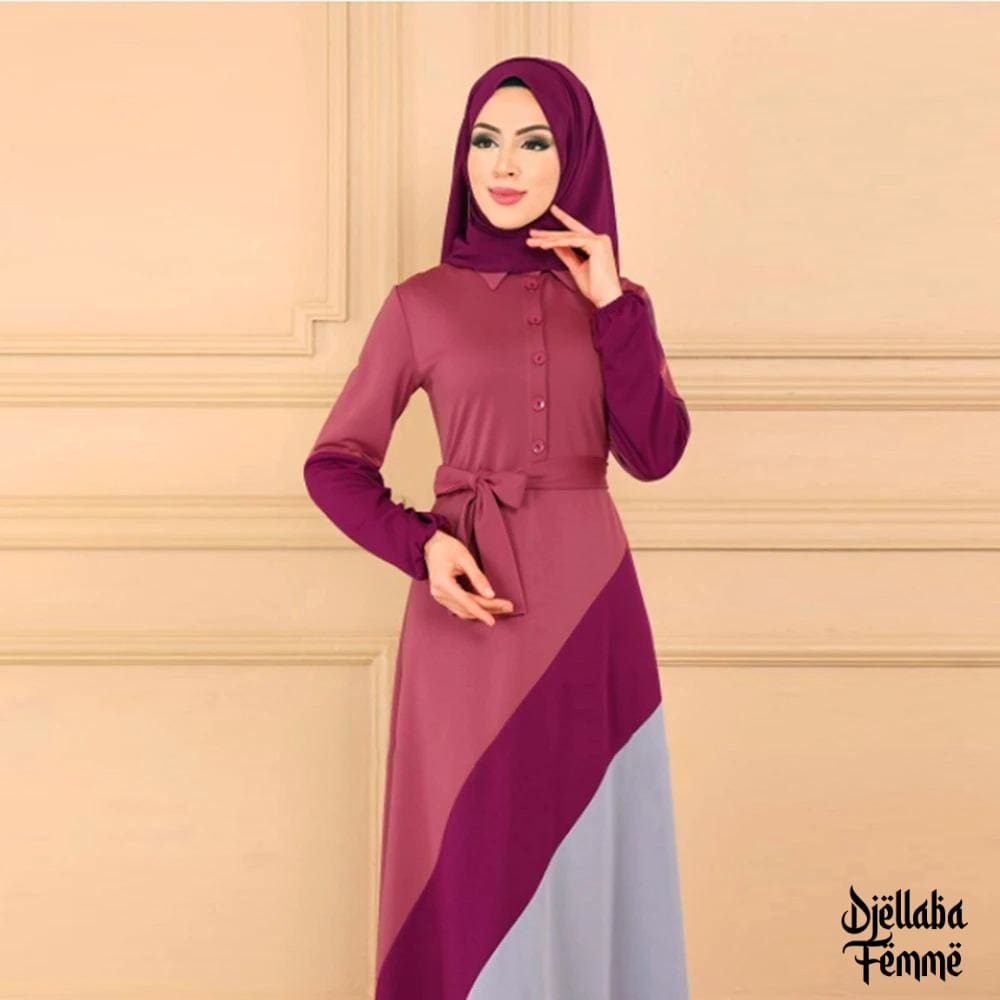 Djellaba courte femme moderne rose