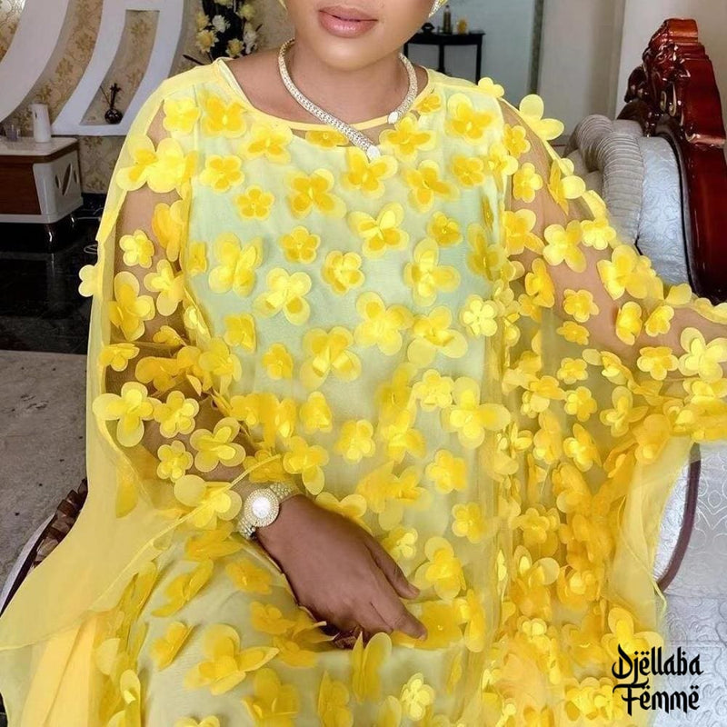 Djellaba Femme Afrika jaune