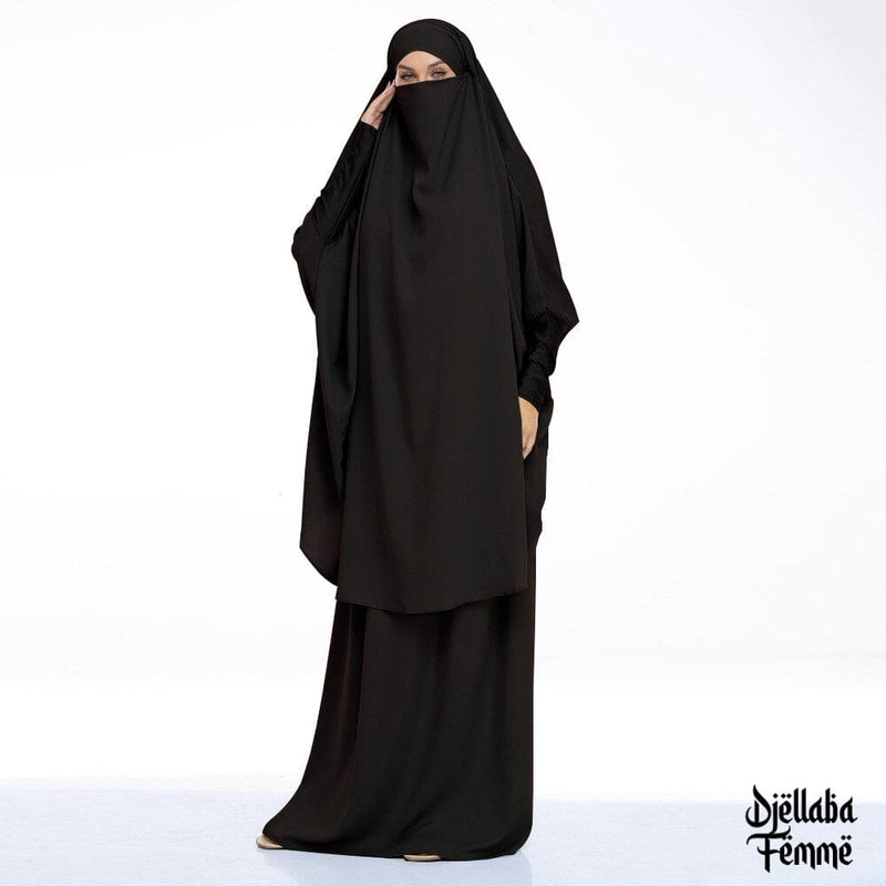 Djellaba femme Dubaï hijab noire