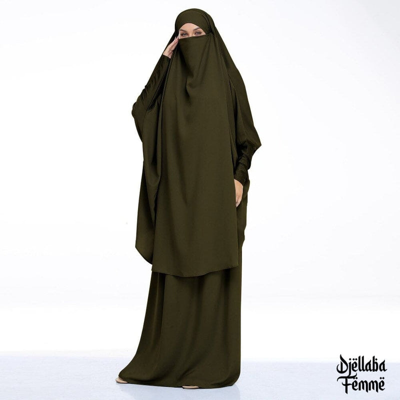 Djellaba femme Dubaï hijab verte