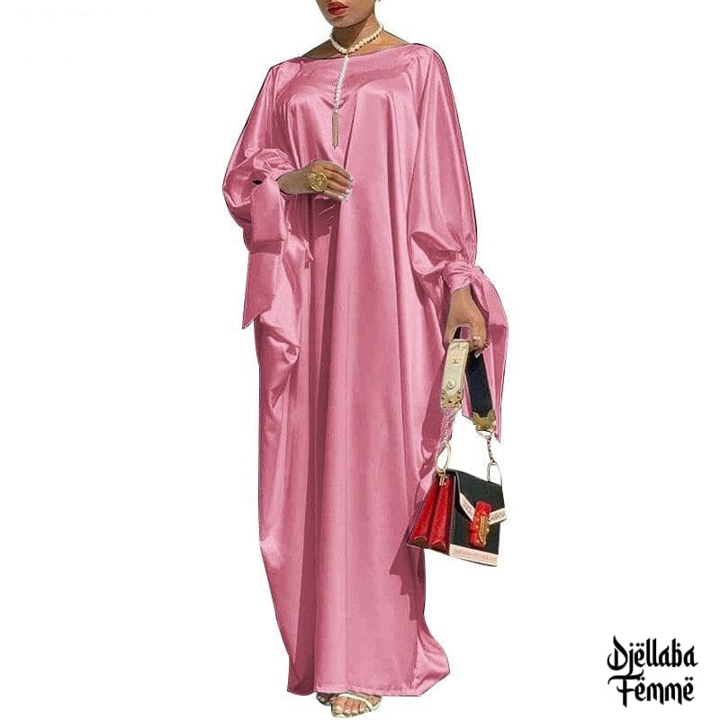 Djellaba Femme grande taille rose