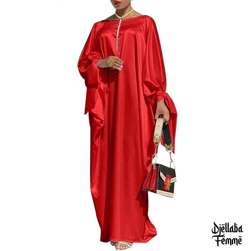 Djellaba Femme grande taille rouge