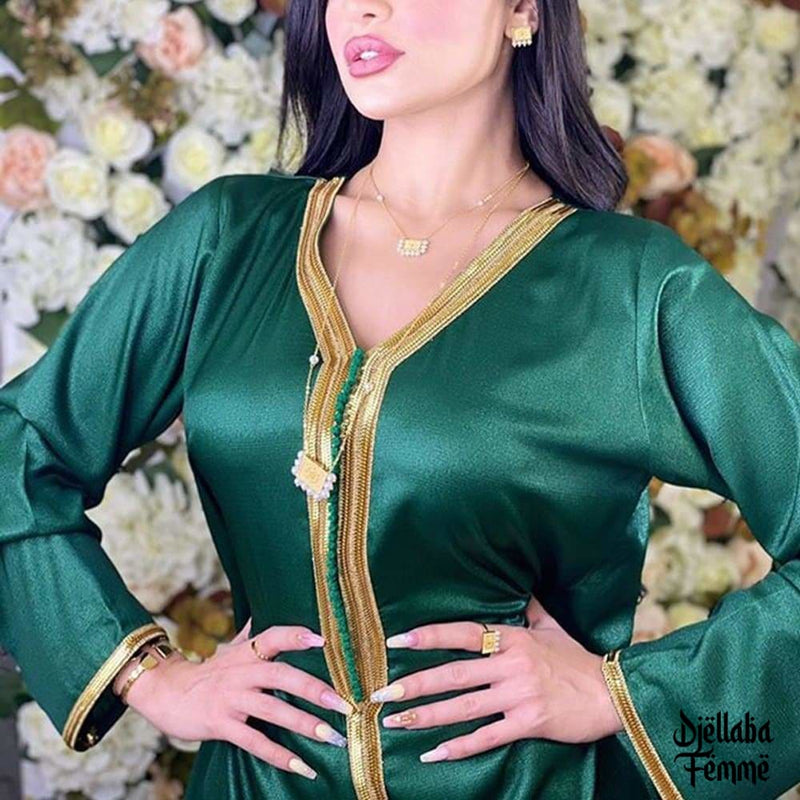 Djellaba Femme marocaine vert émeraude