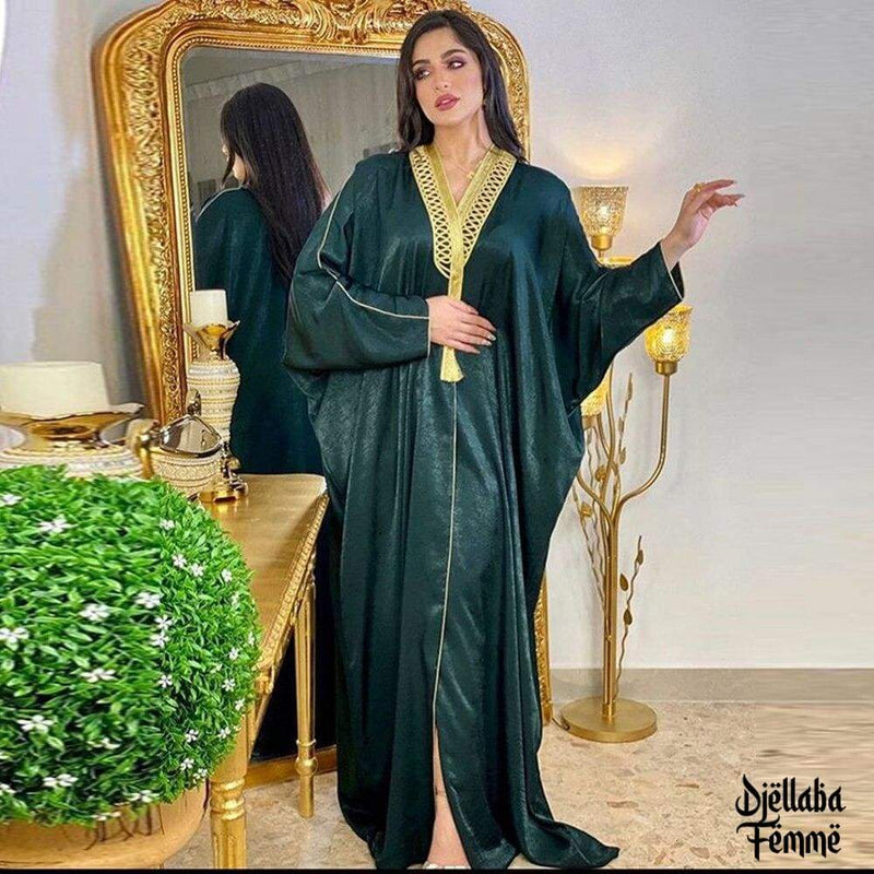 Djellaba Femme Marrakech vert et or