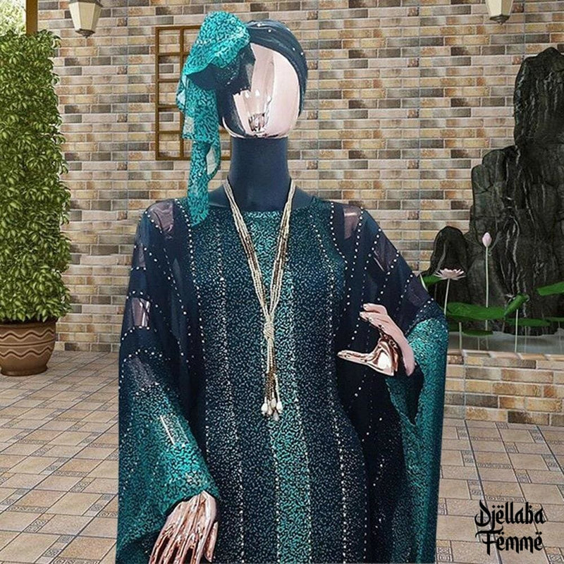 Djellaba Femme soirée turquoise