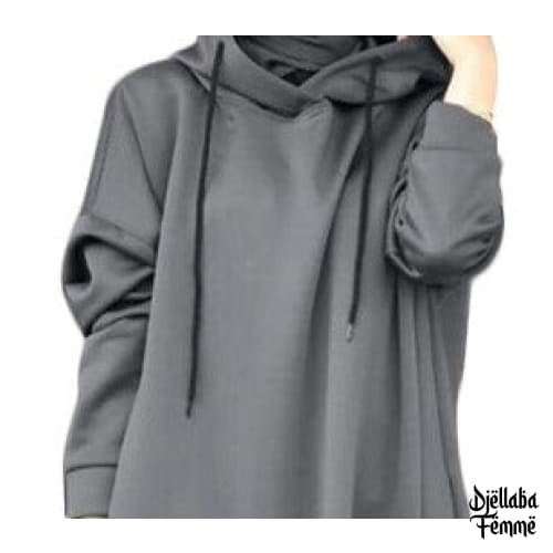Djellaba sweater grise moderne pour femme