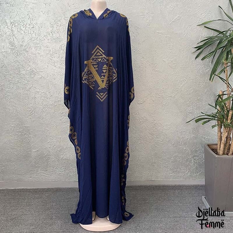 Robe caftan africain bleu