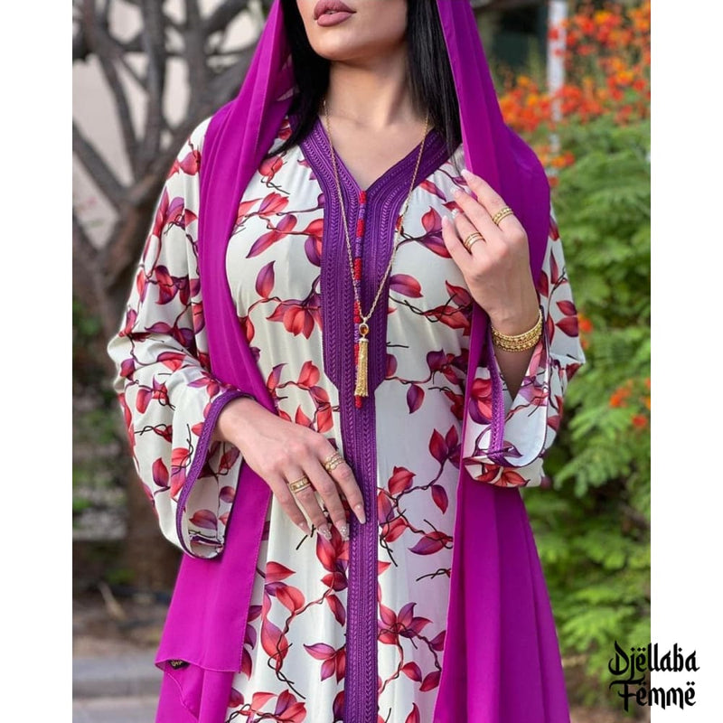Robe djellaba marocaine femme écrue