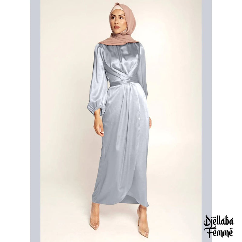 Vêtement femme abaya gris